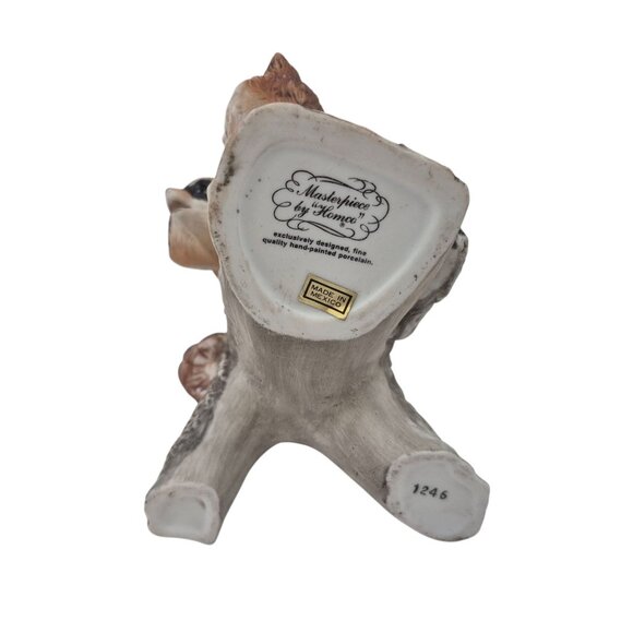 Masterpiece By Homco 3 Racoons Climbing a Tree 1246 Porcelain Figurine 1978 - Picture 9 of 10